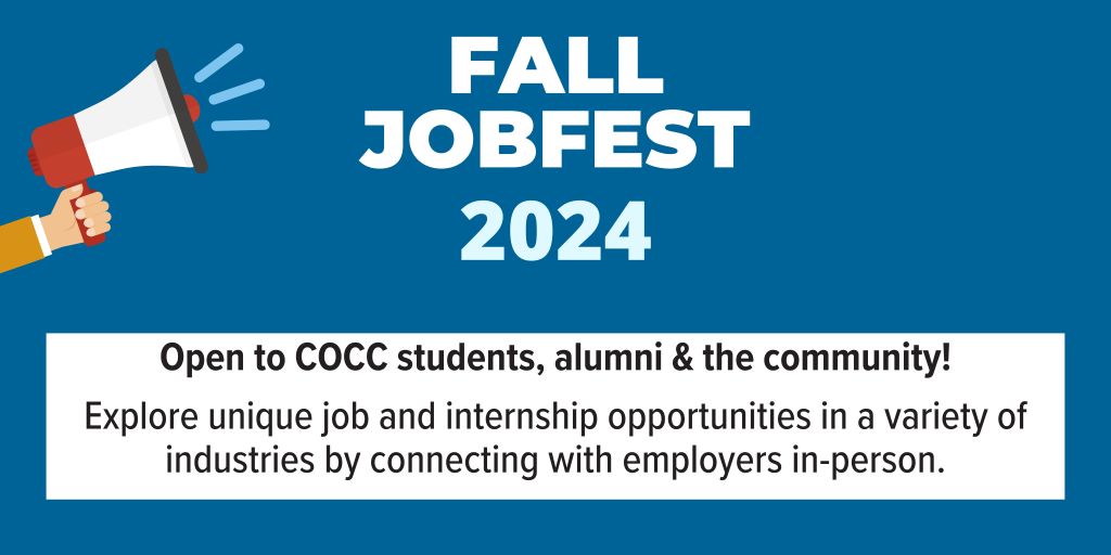 Fall JobFest 2024: open to COCC students, alumni and the community!