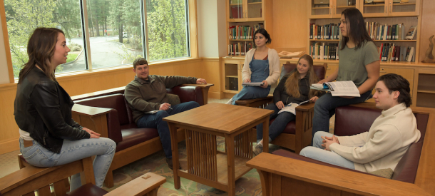 Students Studying in Library