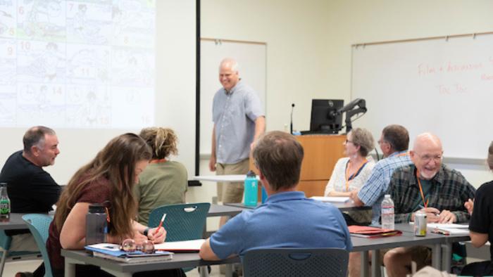 Instructor teaching class