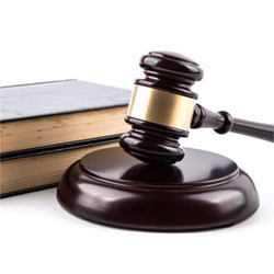 Photo of a gavel and books