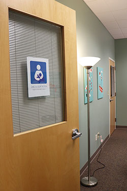 Lactation room door in Barber Library