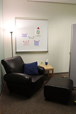 Chair in the lactation room at Barber Library