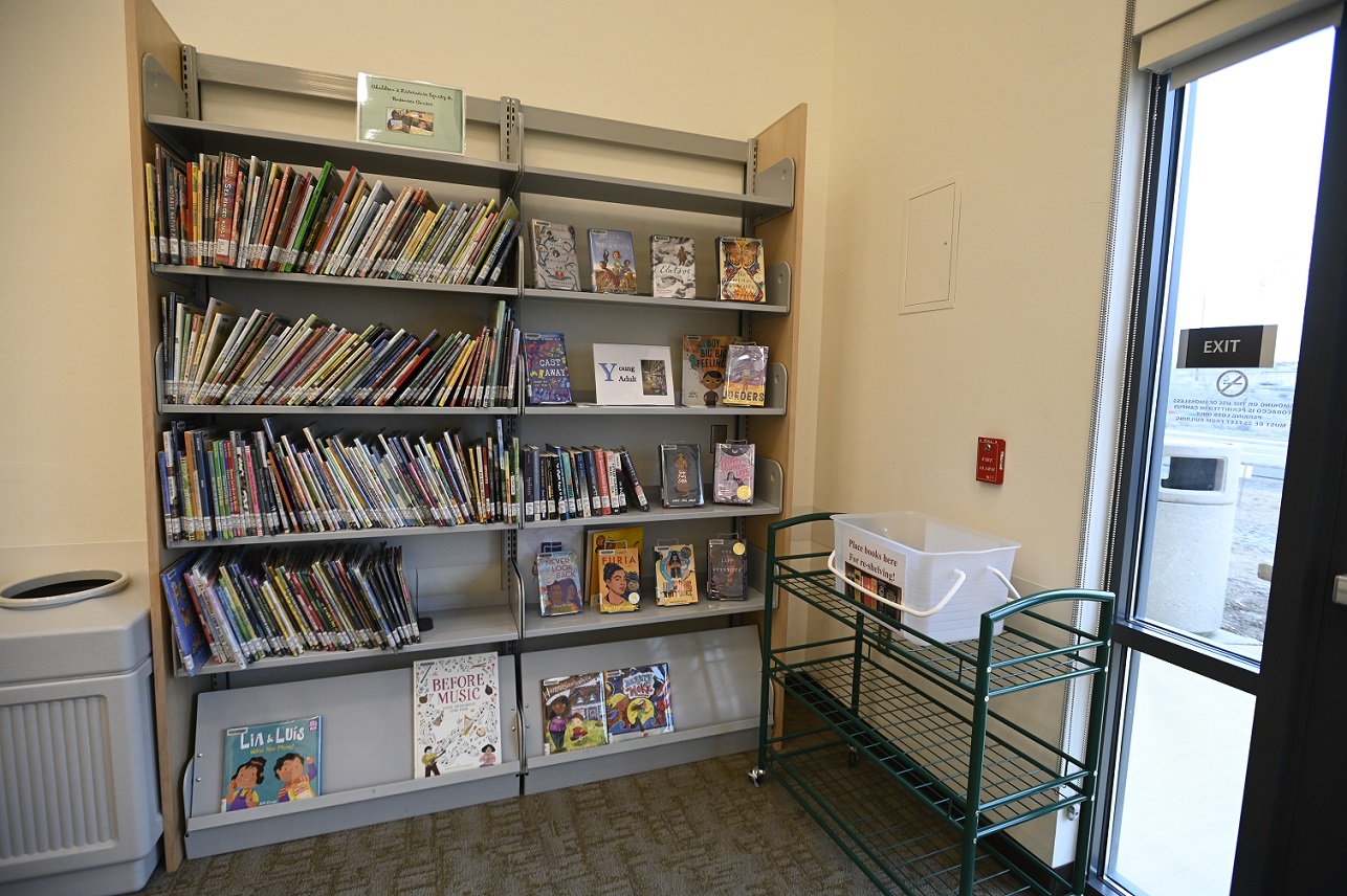 Bookshelves in the Madras Campus Community Room