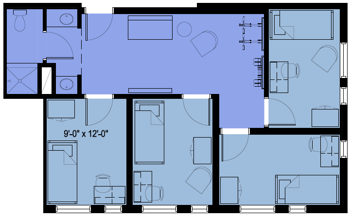 Room Plan Quad Singles