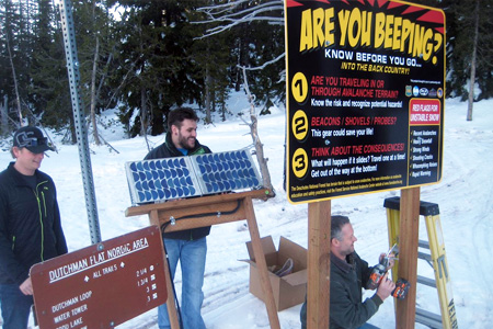 Solar avalanche beacon station at Dutchman Flat