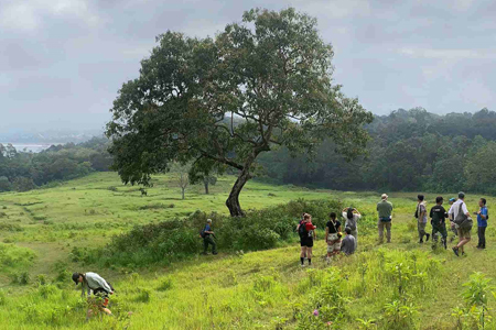 Students Hiking in Indonesia